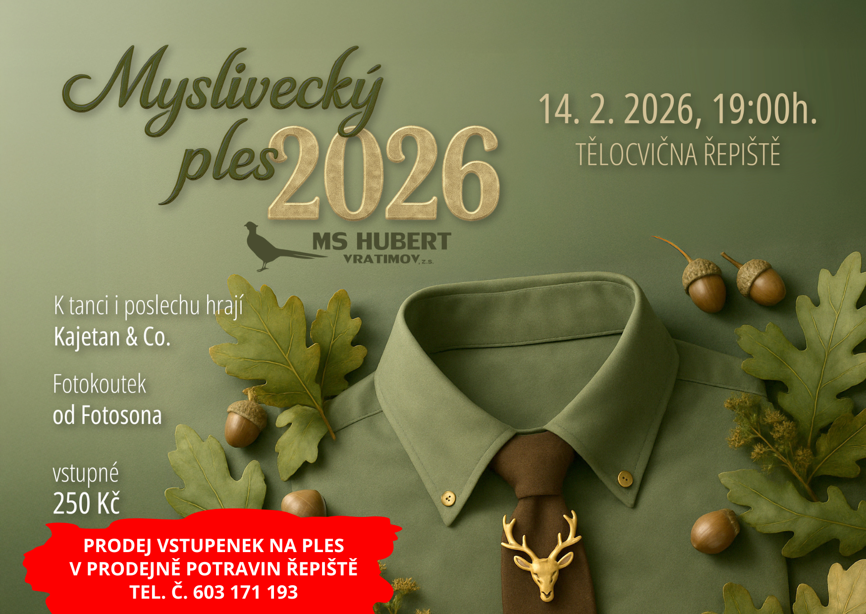 Náhledový obrázek článku: Myslivecký ples 14.2.2026