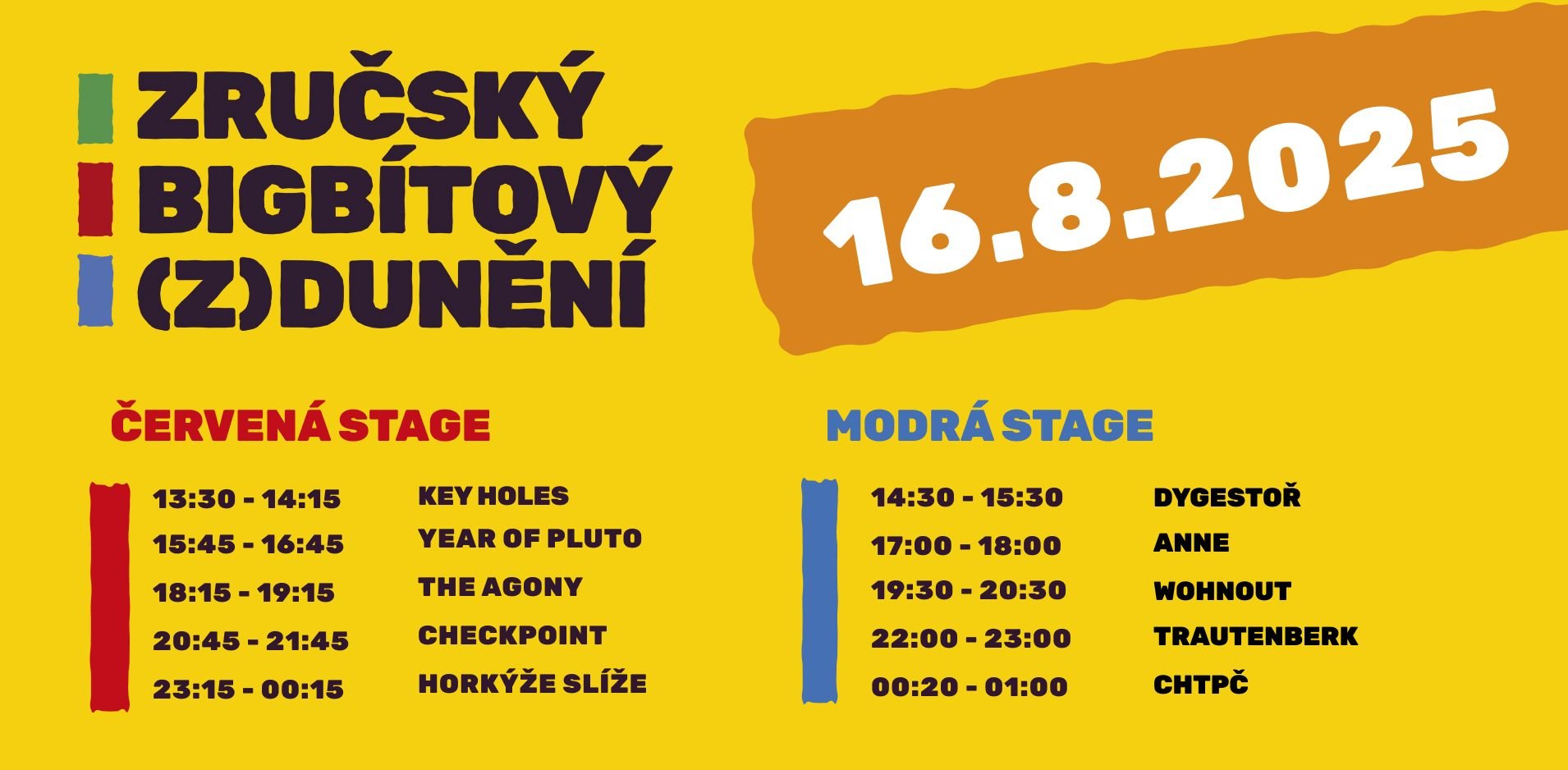 Pozvánka na festival Zručský bigbítový (z)dunění + line-up