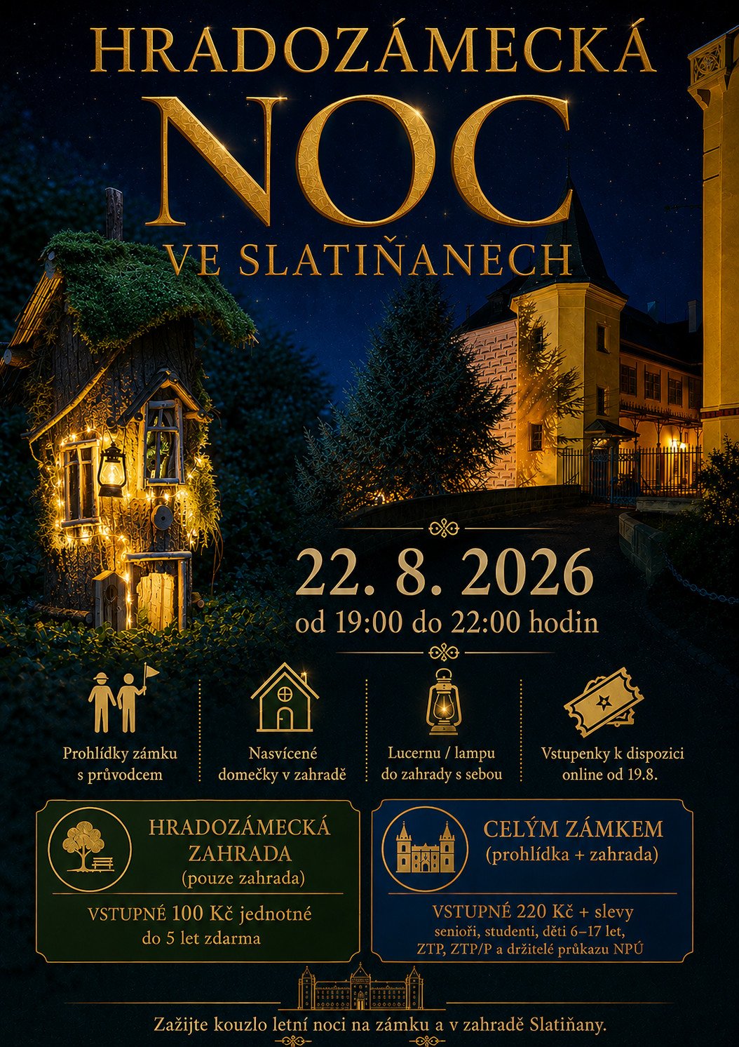 Plakát k události Hradozámecká noc ve Slatiňanech