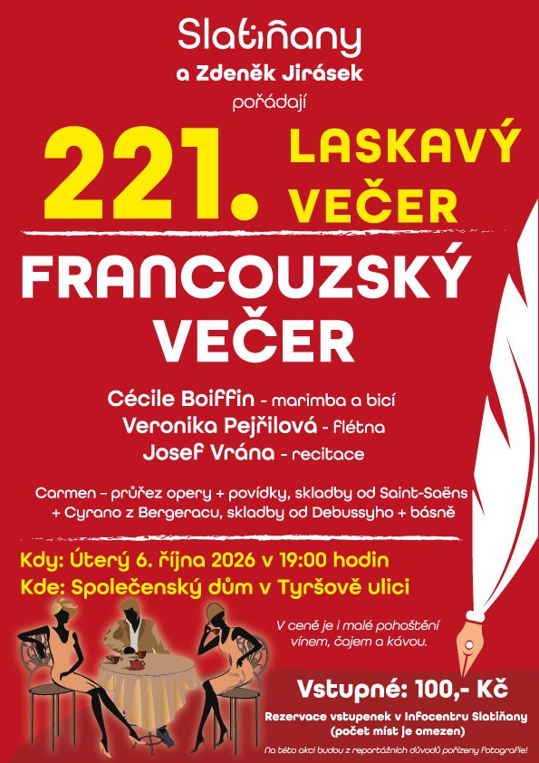 Pozvánka na kulturní večer – Cécile Boiffin, Veronika Pejřilová, Josef Vrána