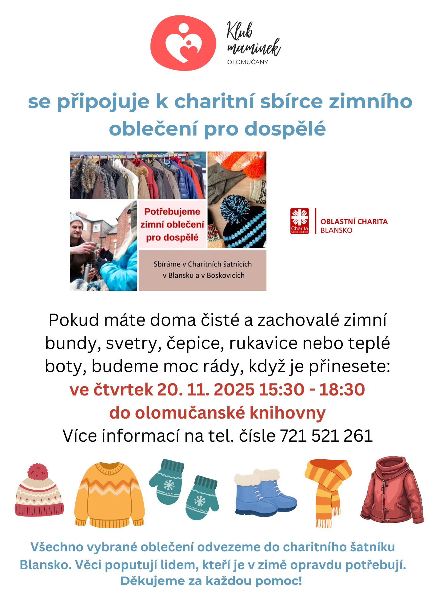 Sbírka zimního oblečení pro dospělé