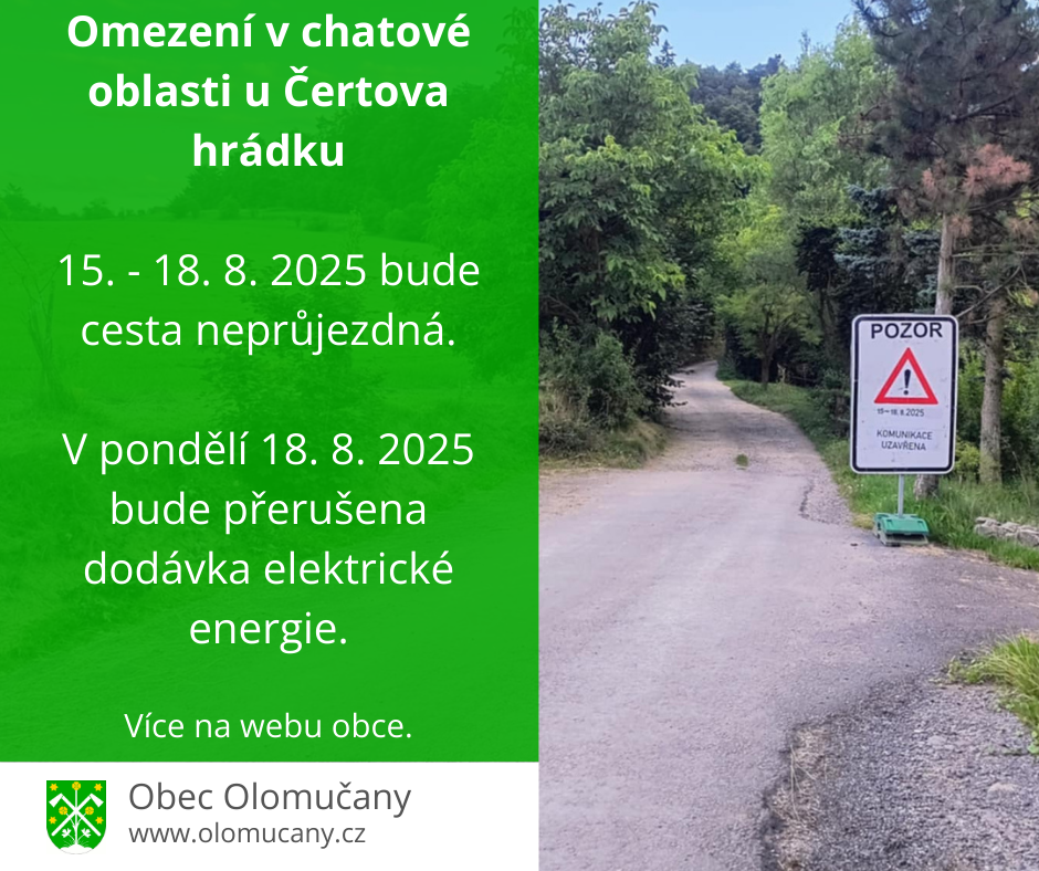 Omezení v chatové oblasti u Čertova hrádku