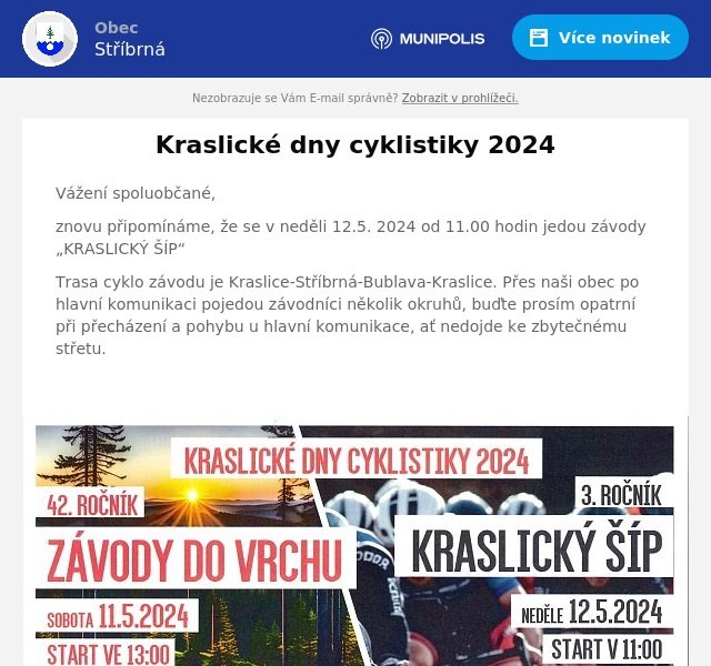 Náhledový obrázek článku: Kraslické dny cyklistiky 2024