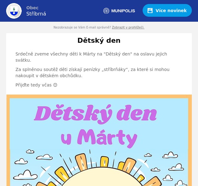Náhledový obrázek článku: Dětský den