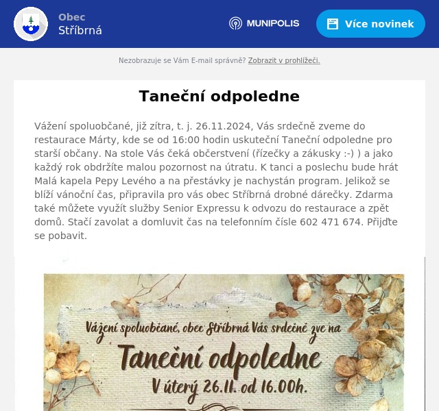 Náhledový obrázek článku: Taneční odpoledne