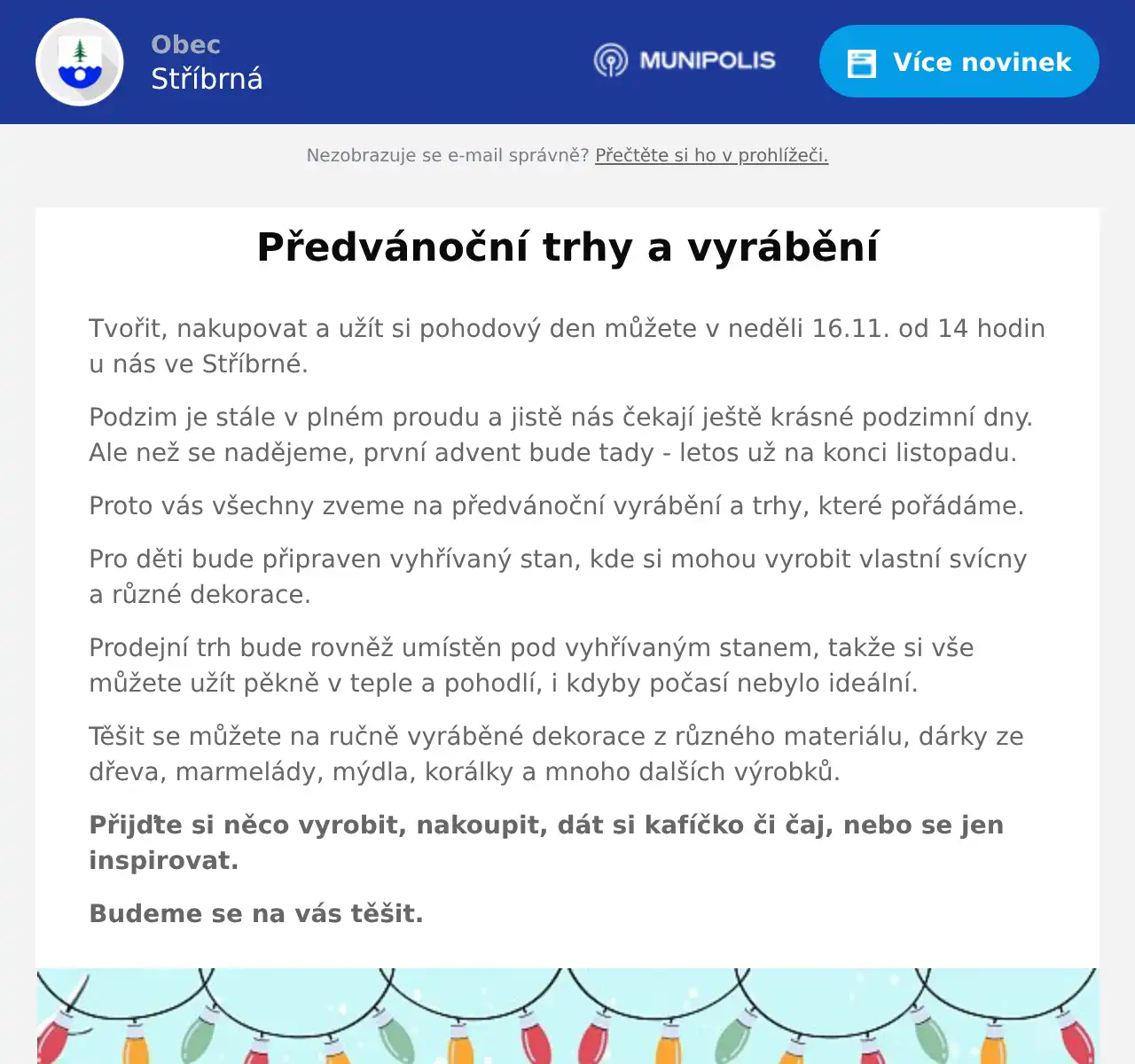 Náhledový obrázek článku: Předvánoční trhy a vyrábění