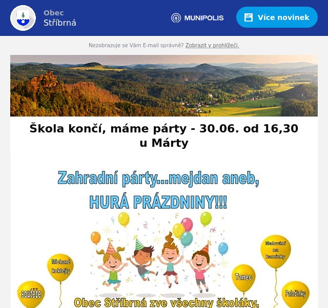 Náhledový obrázek článku: Škola končí, máme párty