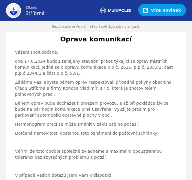 Náhledový obrázek článku: Oprava komunikací