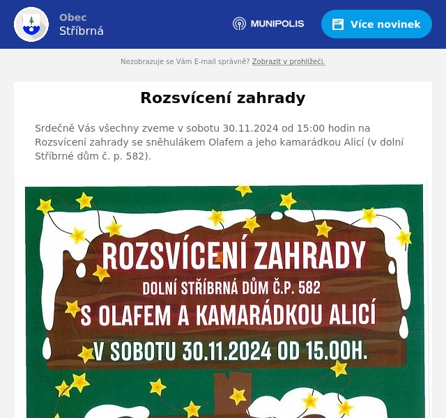 Náhledový obrázek článku: Rozsvícení zahrady
