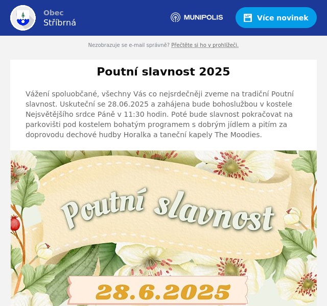 Náhledový obrázek článku: Poutní slavnost 2025