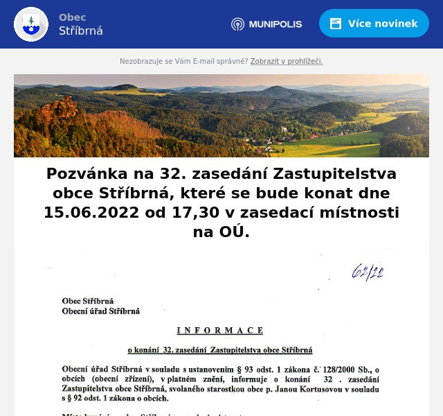 Náhledový obrázek článku: Pozvánka na Zastupitelstvo