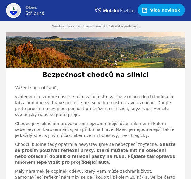 Náhledový obrázek článku: Bezpečnost chodců na silnici