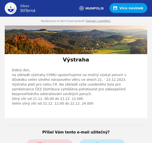 Náhledový obrázek článku: Výstraha