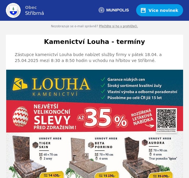 Náhledový obrázek článku: Kamenictví Louha - termíny