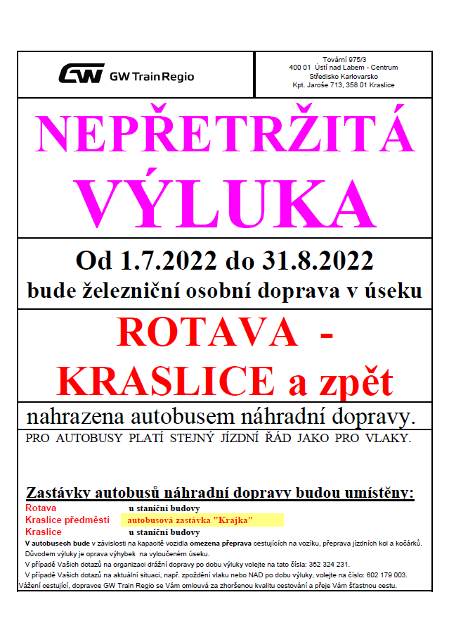 Náhledový obrázek článku: Výluka drážní trati