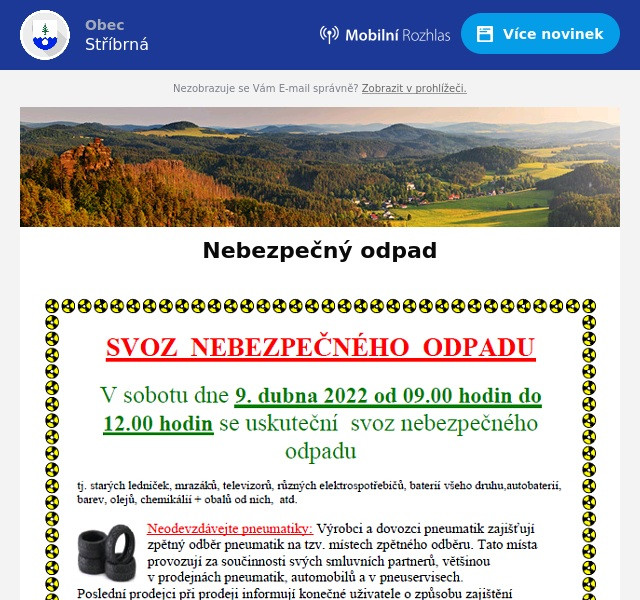 Náhledový obrázek článku: Svoz nebezpečného odpadu
