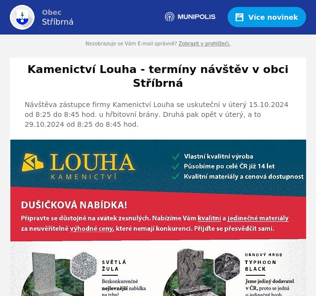 Náhledový obrázek článku: Kamenictví Louha - termíny návštěv v obci Stříbrná