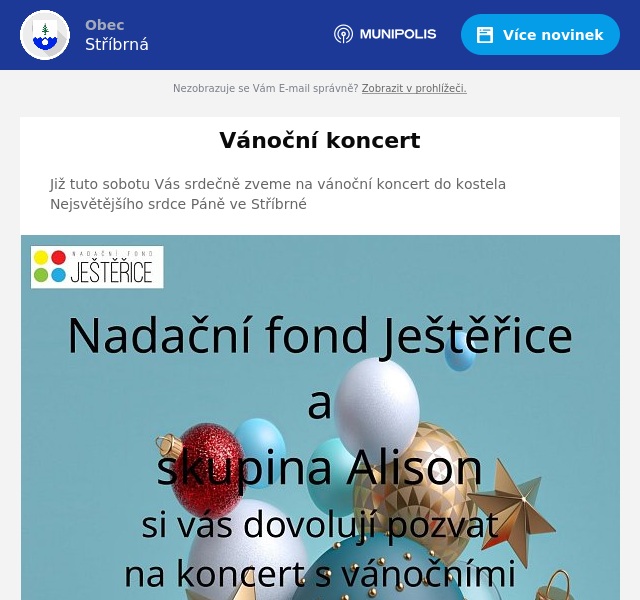 Náhledový obrázek článku: Vánoční koncert