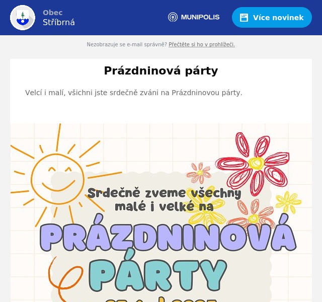 Náhledový obrázek článku: Prázdninová párty