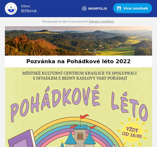 Náhledový obrázek článku: Pozvánka na Pohádkové léto 2022
