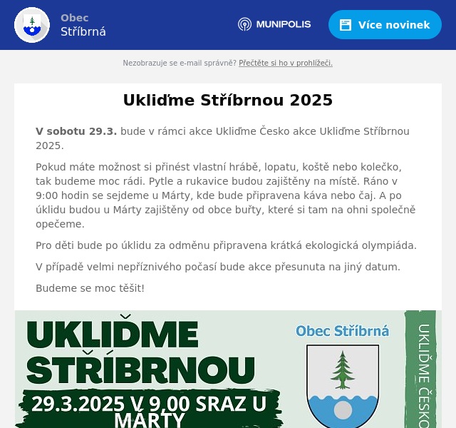 Náhledový obrázek článku: Ukliďme Stříbrnou 2025