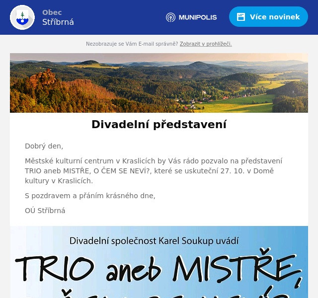 Náhledový obrázek článku: Divadelní představení TRIO aneb MISTŘE, O ČEM SE NEVÍ?