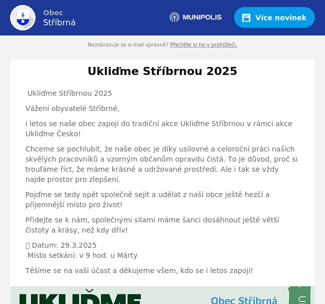 Náhledový obrázek článku: Ukliďme Stříbrnou 2025