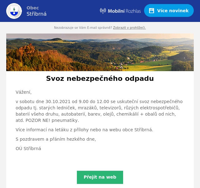 Náhledový obrázek článku: Svoz nebezpečného odpadu