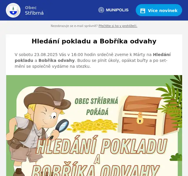 Náhledový obrázek článku: Hledání pokladu a Bobříka odvahy