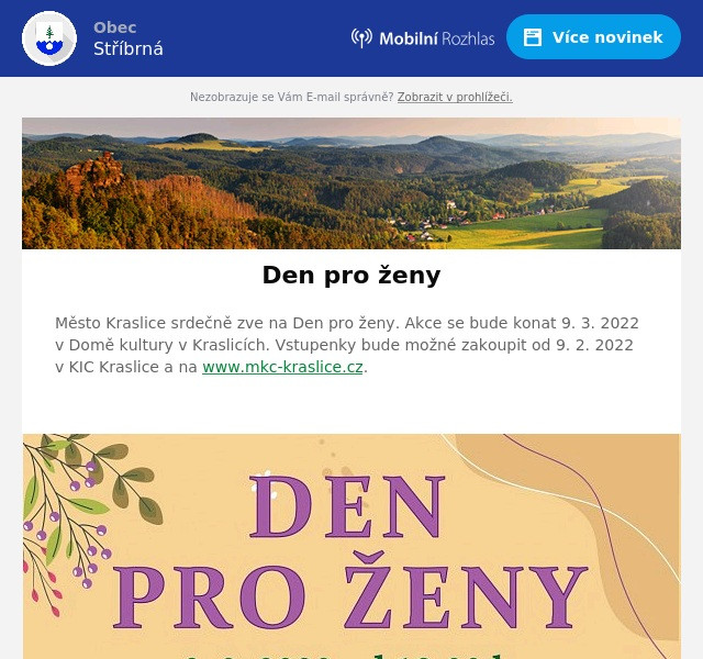 Náhledový obrázek článku: Pozvánka na Den pro ženy 9.3.2022