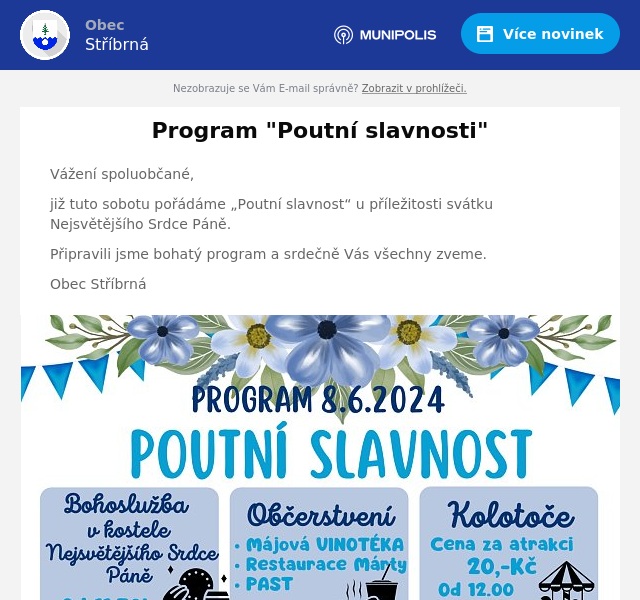 Náhledový obrázek článku: Program "Poutní slavnosti"
