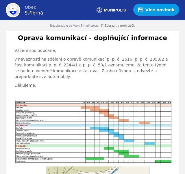 Náhledový obrázek článku: Oprava komunikací - doplňující informace