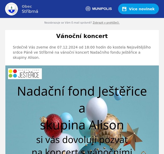 Náhledový obrázek článku: Vánoční koncert