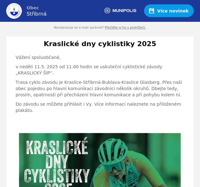 Náhledový obrázek článku: Kraslické dny cyklistiky 2025