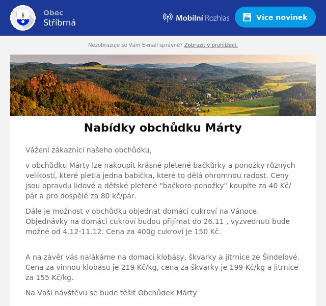 Náhledový obrázek článku: Nabídky obchůdku Márty