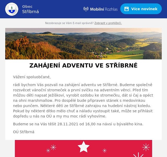 Náhledový obrázek článku: ZAHÁJENÍ ADVENTU VE STŘÍBRNÉ