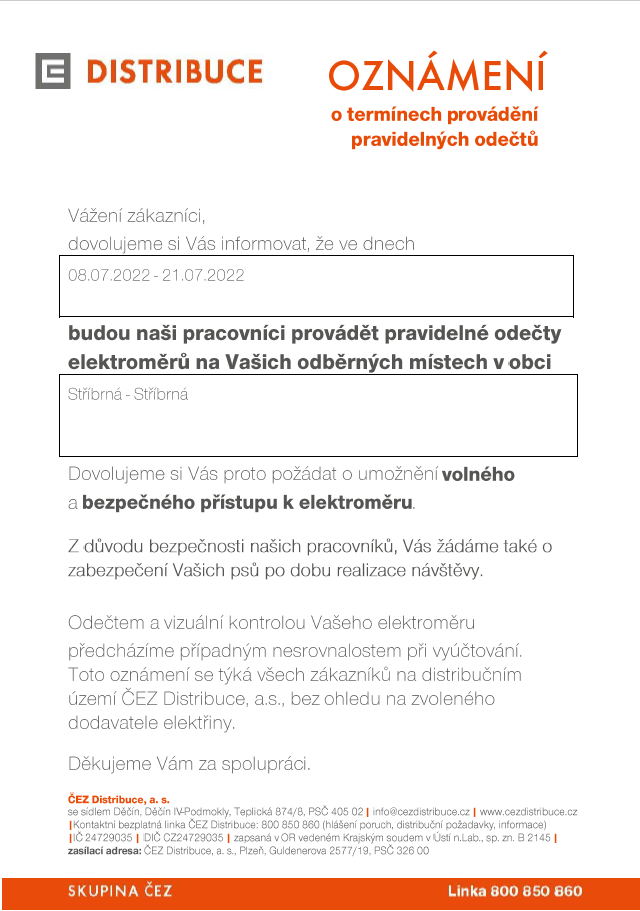 Náhledový obrázek článku: Plánované odečty elektroměrů