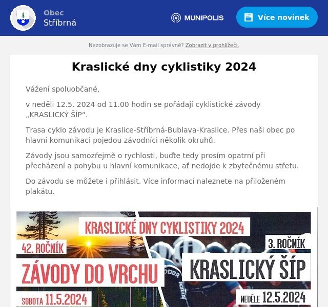 Náhledový obrázek článku: Kraslické dny cyklistiky 2024